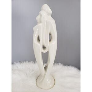 Vintage 90s Art Deco Haeger Post Modern Statue Couple‎ Figurine Lovers MCM Decor